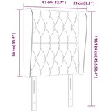  Uzglavlje s ušima smeđesivo 83 x 23 x 118/128 cm od tkanine | shoptok.hr
