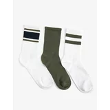 Koton 3-Piece Striped Socks Set Multi Color