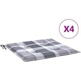 vidaXL jastuci za vrtne stolice 4 kom sivi karirani 50x50x3 cm tkanina | shoptok.hr