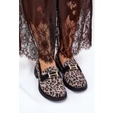 VINCEZA Leather Patent Loafers Leopard 66790 Black | shoptok.hr