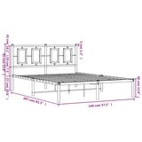  Metalni okvir za krevet s uzglavljem bijeli 140 x 200 cm | shoptok.hr