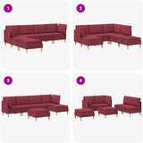  Set namještaja za dnevni boravak 6 pcs Vinska crvena Tkanina | shoptok.hr