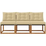3 3 kom. Vanjska srednja sofa Masivno bagremovo drvo, Tekstilen | shoptok.hr