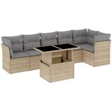  7-dijelni set vrtnih sofa od poliratana s jastucima bež 100 x 55 x 73 cm | shoptok.hr