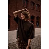 Marisse Plain Oversize Brown Blouse Cene