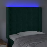  LED uzglavlje tamnozeleno 83x16x118/128 cm baršunasto | shoptok.hr