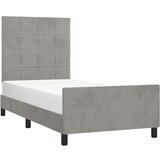 Posteljni okvir z vzglavjem svetlo siv 100x200 cm žamet, (20737119) | Shoptok.si