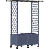  Povišeni krevet s mrežom i krovom Siva 124,5 x 40 x 142 cm PP | Eponuda.com