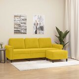  Trosjed s tabureom žuti 180 cm baršunasti | shoptok.hr