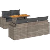 Maison Chic Seti vrtnega pohištva - Vrtna garnitura - Vrtni pohištvo set 6-delna z blazinami siv poli ratan, (21805132) | Shoptok.si