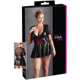 Cottelli Plus Size - svijetla haljina s crvenom čipkom (crna) | shoptok.hr