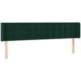  Uzglavlje s ušima tamnozeleno 203x16x78/88 cm baršunasto | shoptok.hr