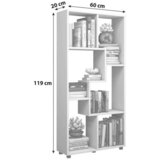 MID.YOU REGAL 60/119/20 cm barve hrasta, barve medu | Shoptok.si