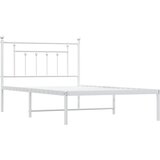  Metalni okvir za krevet s uzglavljem bijeli 107x203 cm | shoptok.hr