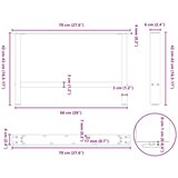  Noge za klubsko mizico antracitne barve 2 kosa 70 x (42-43) cm jeklo, (22123845) | Shoptok.si