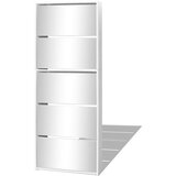 Furnova Omarica za čevlje 5-nadstropna z ogledali bela 63x17x169,5 cm, (21955701) | Shoptok.si
