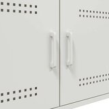 vidaXL Klubska mizica bela 68x50x50,5 cm valjano jeklo | Shoptok.si