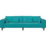  Baršunasta sofa s jastukom s jastukom Tirkizna 208 cm Baršun | shoptok.hr