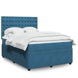 Maison Chic Box spring postelja - Vzmetna postelja z vzmetnico modra 140x190 cm žamet SL23675, (21880358) | Shoptok.si