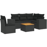  6-dijelni set vrtnih sofa s jastucima crni od poliratana | shoptok.hr