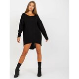 Fashion Hunters OCH BELLA black oversize sweater with a longer back Cene