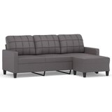 Maison Chic kavč - Sofa - Kanape trosed s stolčkom za noge siv 180 cm umetno usnje, (21727951) | Shoptok.si