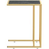 vidaXL Bočni stolić za računalo crni mramor 50x35x65 cm kaljeno staklo | shoptok.hr