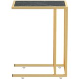 vidaXL Računalniška stranska mizica črn marmor 50x35x65 cm steklo | Shoptok.si