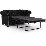 Ropez Crna baršunasti sklopiva sofa 148 cm York Blik – | shoptok.hr