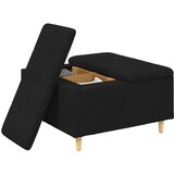  Shranjevalna tabureta z blazino Črna 80 x 80 x 45 cm blago, (5000208391) | Shoptok.si