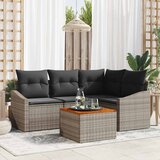  Sjedeća garnitura za vrt 5 kom. Siva poliratan 178,5 x 123,5 x 69 cm | shoptok.hr