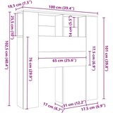  Uzglavni ormarić staro drvo 100x18,5x102,5 cm konstruirano drvo | shoptok.hr