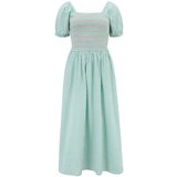 Sugarhill Brighton Obleka ' GINGHAM ' zelena / roza | Shoptok.si