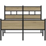vidaXL Posteljni okvir brez vzmetnice hrast 120x190 cm inženirski les | Shoptok.si