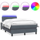 Box Spring krevet s madracem i LED tamno sivi 120x220 cm baršun | shoptok.hr