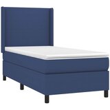  Krevet s oprugama i madracem plavi 90 x 190 cm od tkanine | shoptok.hr