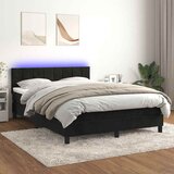  box spring s madracem LED crni 140x190 cm baršun | shoptok.hr
