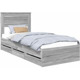  Krevetna konstrukcija Siva Sonoma 90 x 200 cm Inženjersko Drvo | shoptok.hr