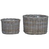  Sedežna košara s shranjevanjem 2 pcs Siva Kubu rattan, (5000152967) | Shoptok.si