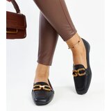Gemre Rousseau women's black loafers with a buckle | Shoptok.si