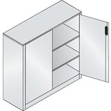 C+P Nizka omara za dokumentacijo ACURADO, 3 predelki za fascikle, VxŠxG 1200 x 1200 x 400 mm, svetlo siva / vodno modra | Shoptok.si