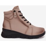 VINCEZA Leather Women's Platform Ankle Boots Insulated | Shoptok.si