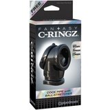 Pipedream Fantasy Cock Pipe - prsten za penis i prsten za testise (crni) Cijene
