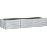  Povišena vrtna gredica 240 x 80 x 45 cm pocinčani čelik srebrna | shoptok.hr