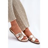 EVENTO Women's Flat Sandals Made Of Eco Leather Golden Firvania | shoptok.hr
