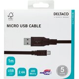 Deltaco USB-A 2.0 na USB Micro-B Kabel, 5-pinski, 1m, Crni | shoptok.hr