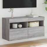 vidaXL Zidni TV ormarić s LED svjetlima boja hrasta 80x30x40 cm Cijene