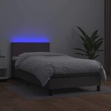  box spring s madracem LED sivi 80x200 cm od umjetne kože | shoptok.hr