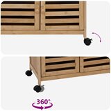  Kuhinjska Kolica s Kotačima Prirodna 59,5 x 36 x 82 cm Bambus | shoptok.hr