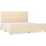 Okvir za krevet bez madraca krem 200x200 cm od tkanine | shoptok.hr